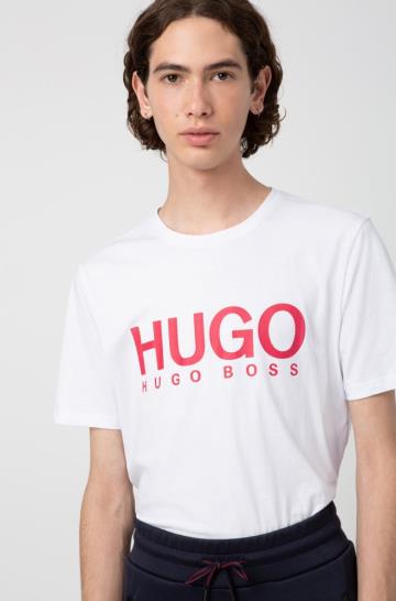 Koszulki HUGO Crew Neck Białe Męskie (Pl35597)